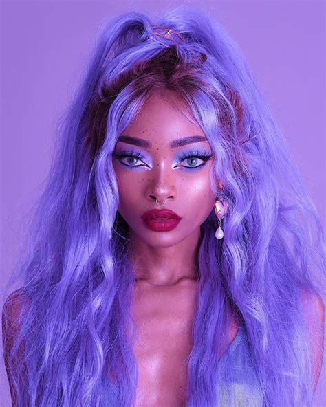 Pin By Gleici On Hair Purple Hair Black Girl Pastel Purple Hair