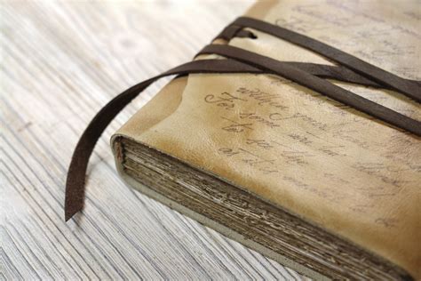 Custom Leather Journal Text Script Personalized Notebook Vintage