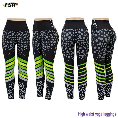 Wholesale Custom Sublimation High Waist Leggings Spandex Polyester Yoga