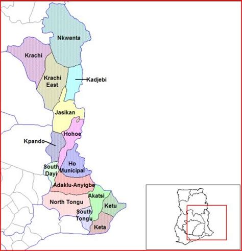 Map Of Volta Region Of Ghana