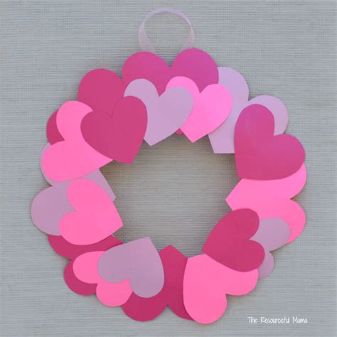 Paper Plate Valentines Day Heart Wreath Craft The Resourceful Mama
