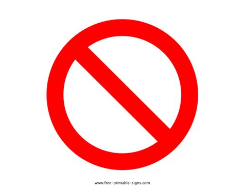 Printable Not Allowed Sign Free Printable Signs