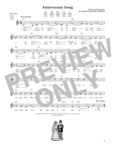 Anniversary Song From The Daily Ukulele Arr Liz And Jim Beloff Partitions Al Jolson Ukelele