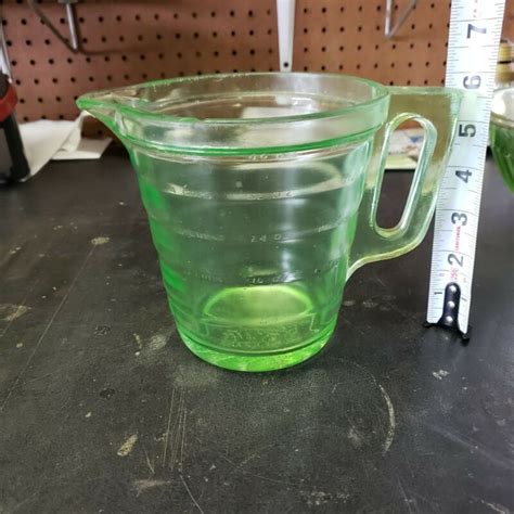 Depression Glass Green Cup Measuring Cup Antique Price Guide