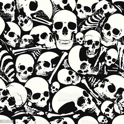 Seamless Skull Wallpaper Background Stock Illustration Download Image