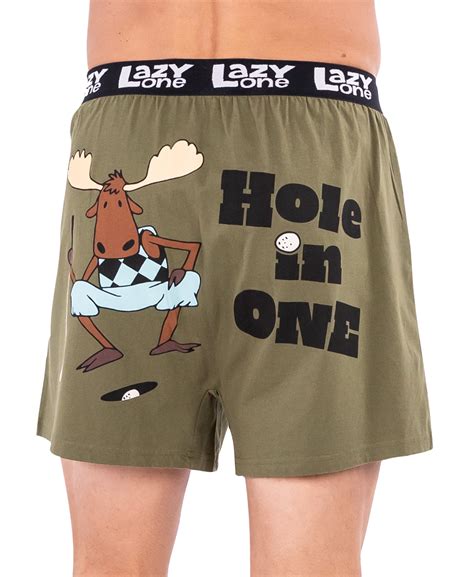 Lazyone Funny Animal Boxers Hole In One Humorous Underwear Gag Ts