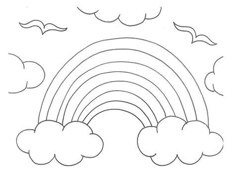 Arco íris E As Nuvens Para Colorir Imprimir E Desenhar Colorirme