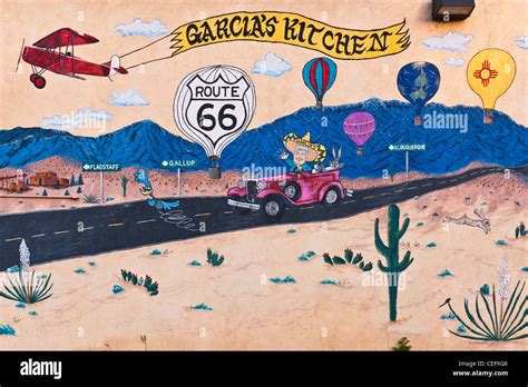 Mural On Route 66 Albuquerque Stock Photo Alamy