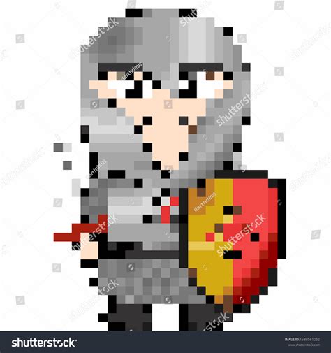 Pixel Art Medieval Knight Character Royalty Free Stock Photo