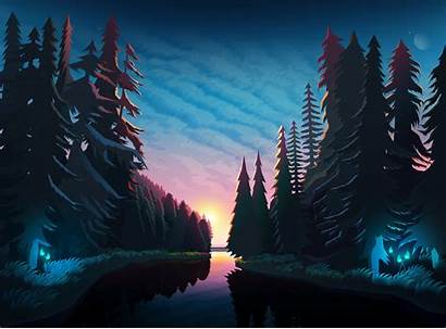 Minimalist Landscape Wallpapers Sundown 4k Digital Backgrounds