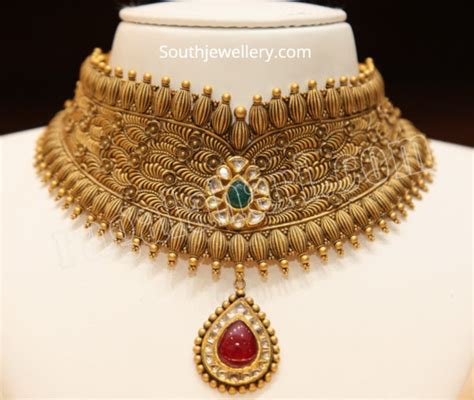 Latest Antique Gold Choker Collection By Malabar Gold And Diamonds