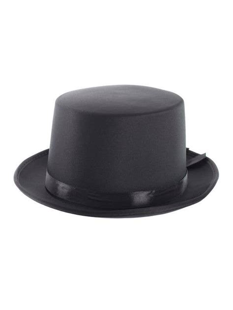 Black Satin Gentlemans Top Hat Magicians Costume Black Top Hat