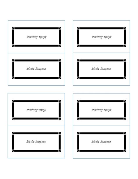 place card template free download word