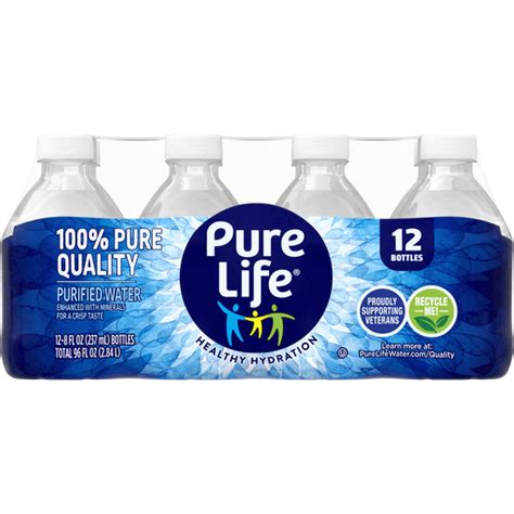 Pure Life Purified Water 8 Fl Oz Plastic Bottled Water 12 Pack