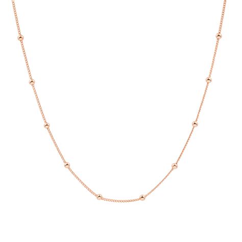 Halskette Aus Rosé Vergoldetem Silber Mit Kleinen Kügelchen Apricot Room