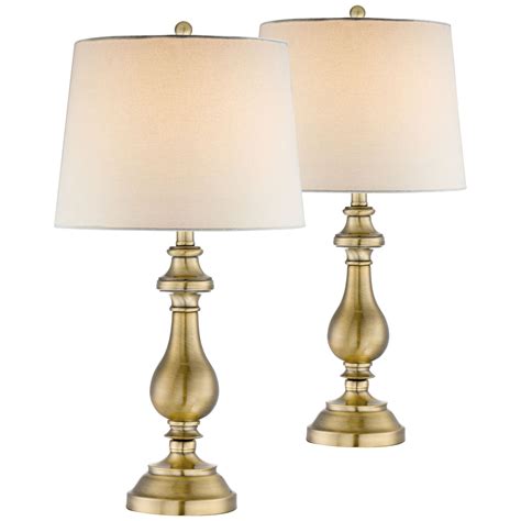 Regency Hill Traditional Table Lamps Set Of 2 Candlestick Brass Metal