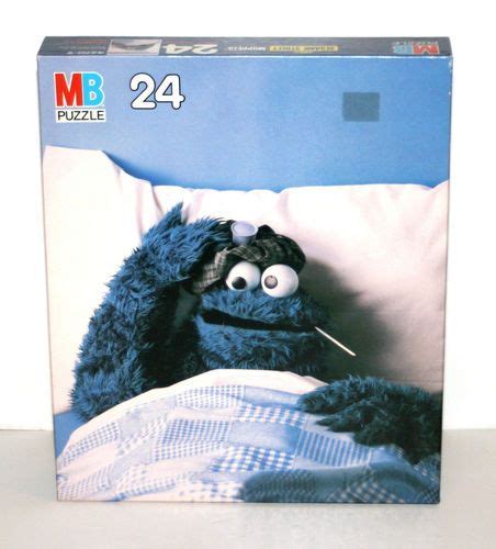 Vintage 1982 Sesame Street Cookie Monster Unused 24 Pc Puzzle In Sealed