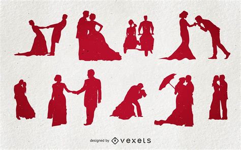 Married Couple Pack Silhouette Vector Download