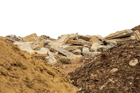 A Pile Of Rubble Isolates Of Concrete Blocks Obtained From The