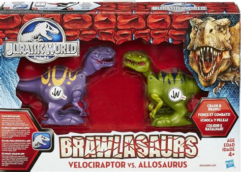 Jurassic World Brawlasaurs Raptor Vs Allosauras Action Figure 2 Pack In 2022 Jurassic World