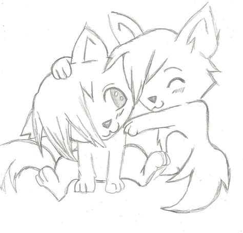 Simple Howling Wolf Drawings Pencil Wolves In Love Easy Drawings