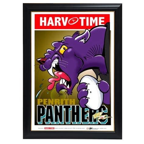 Penrith Panthers Nrl Mascot Harv Time Print Framed 4200 Ht Framing