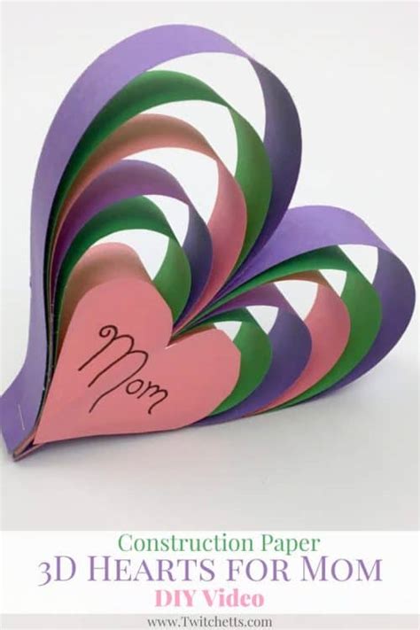 Maybe you would like to learn more about one of these? Construction Paper 3D Heart Craft for Mom Video - Twitchetts