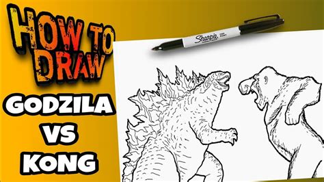 How To Draw Godzila Vs Kong Easy Step By Step Como Dibujar A