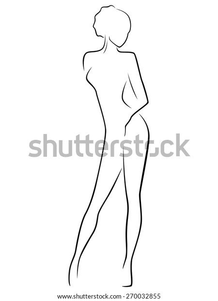 Abstract Female Slim Body Laconic Vector Stock Vector Royalty Free