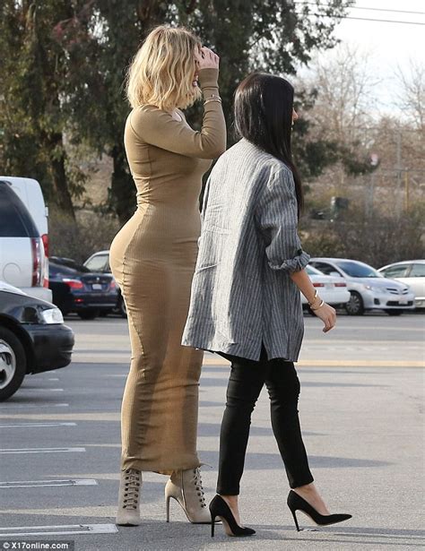 Khloe Kardashian Wears An Ultra Tight Dress With Kylie Jenner And Kourtney Daily Mail Online