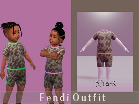 Toddlers Fendi Outfit Akaysims On Patreon Sims 4 Toddler Clothes
