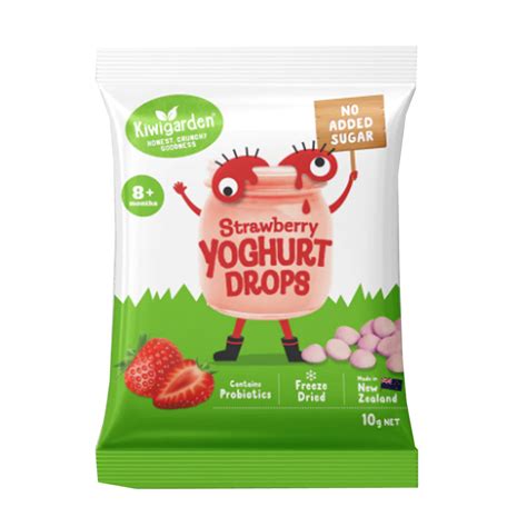 Kiwigarden Strawberry Yoghurt Drops No Added Sugar 10g Motherswork