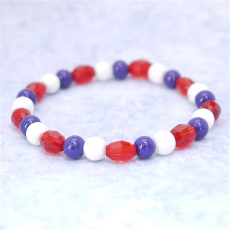 Items Similar To Clearance Sale Red White And Blue Beaded Bracelet