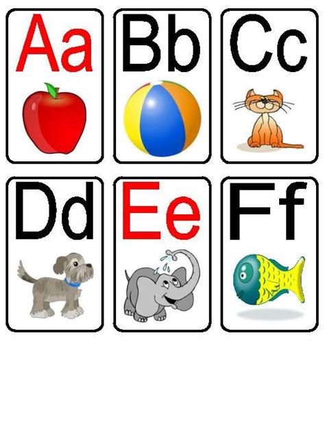 Red Vowel Alphabet Flashcards