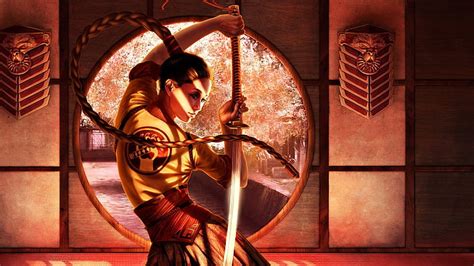 1920x1080 Argyle Arte Asiáticos Fantasía Chicas Caliente Samurai