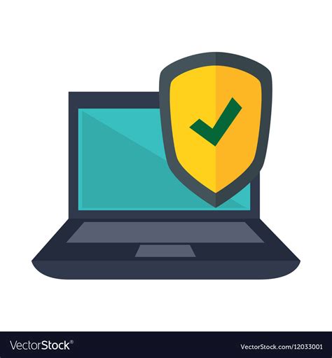 Laptop Computer Security Icon Royalty Free Vector Image