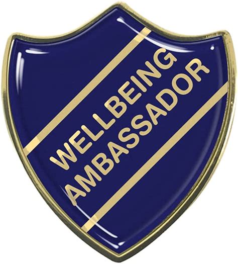 Capricornone Wellbeing Ambassador Blue School Shield Badge Uk Fashion