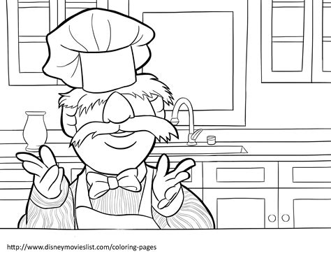 Swedish Chef Muppets Printable Coloring Page Sheet
