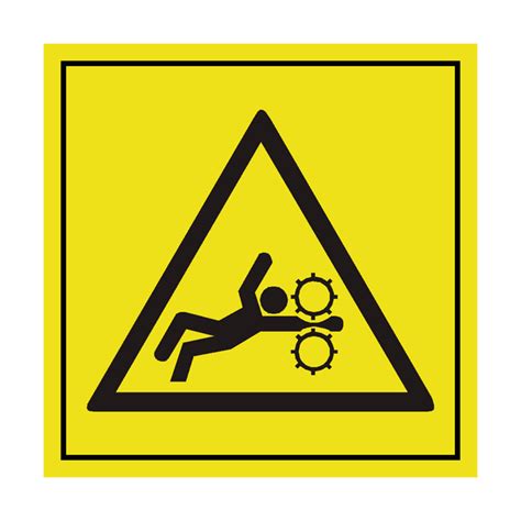 Moving Parts Crush Hazard Iso Label Safety Uk