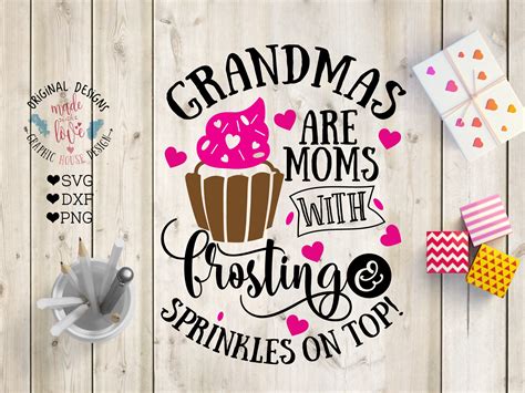 Grandmas Are Moms With Frosting Illustrations ~ Creative Market