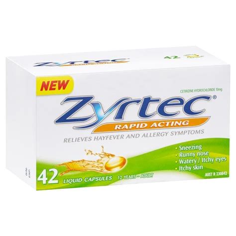 Buy Zyrtec Liquid 10mg 42 Capsules Online At Cincotta Discount Chemist