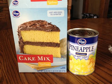 1 super moist yellow cake mix 1 tablespoon pineapple juice 1 egg milk butter, melted. The Farmer's Wife, IN: Two Ingredient Pineapple Cake