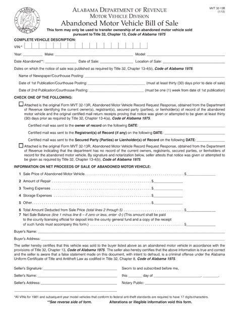 Al Mvt 32 13b 2012 Fill And Sign Printable Template Online Us Legal
