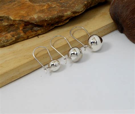 Silver Ball Drop Earrings Geometric Hoop Earrings Sup Silver Sup