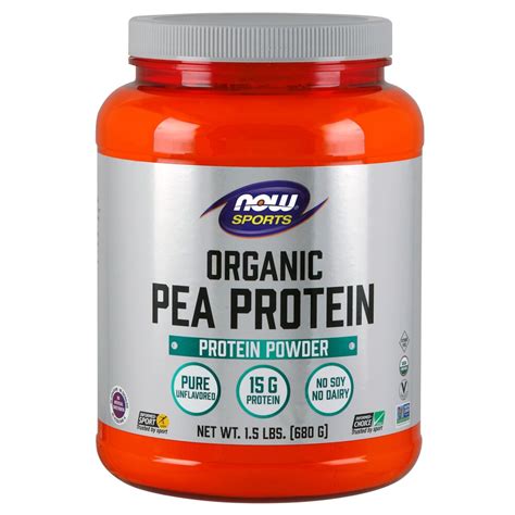 Now Foods Sports Organic Pea Protein Powder Pure Unflavored 15 Lbs