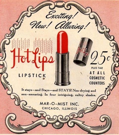 Vintage Cosmetics Lipstick Ad Vintage Cosmetics