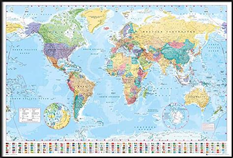 Home Décor Posters And Prints Political World Laminated Wall Map Mural