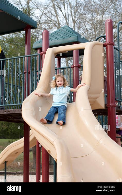 Girl Child Park Playground Slide Hi Res Stock Photography And Images