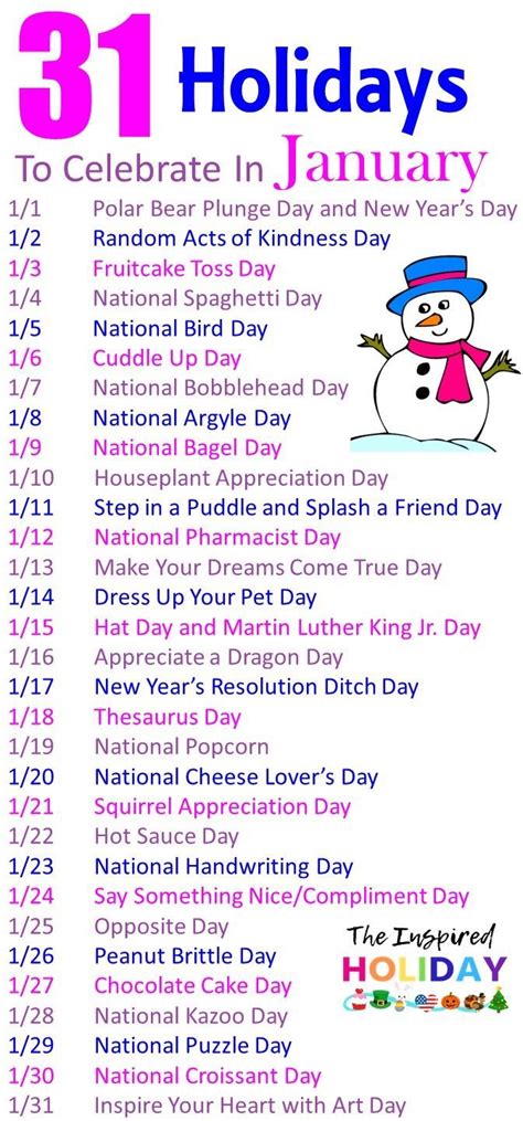 Silly And Unique January Holidays National Holiday Calendar Silly