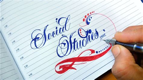 How To Write Social Studies In Best Stylish Writing Cursive Writing